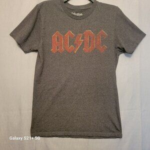 ACDC T Shirt Mens Small Gray Short Sleeve Classic Casual Graphic Tee Band